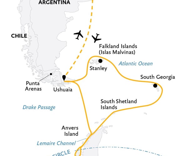 Epic Antarctica: Crossing the Circle via Falklands and South Georgia (Ultramarine)