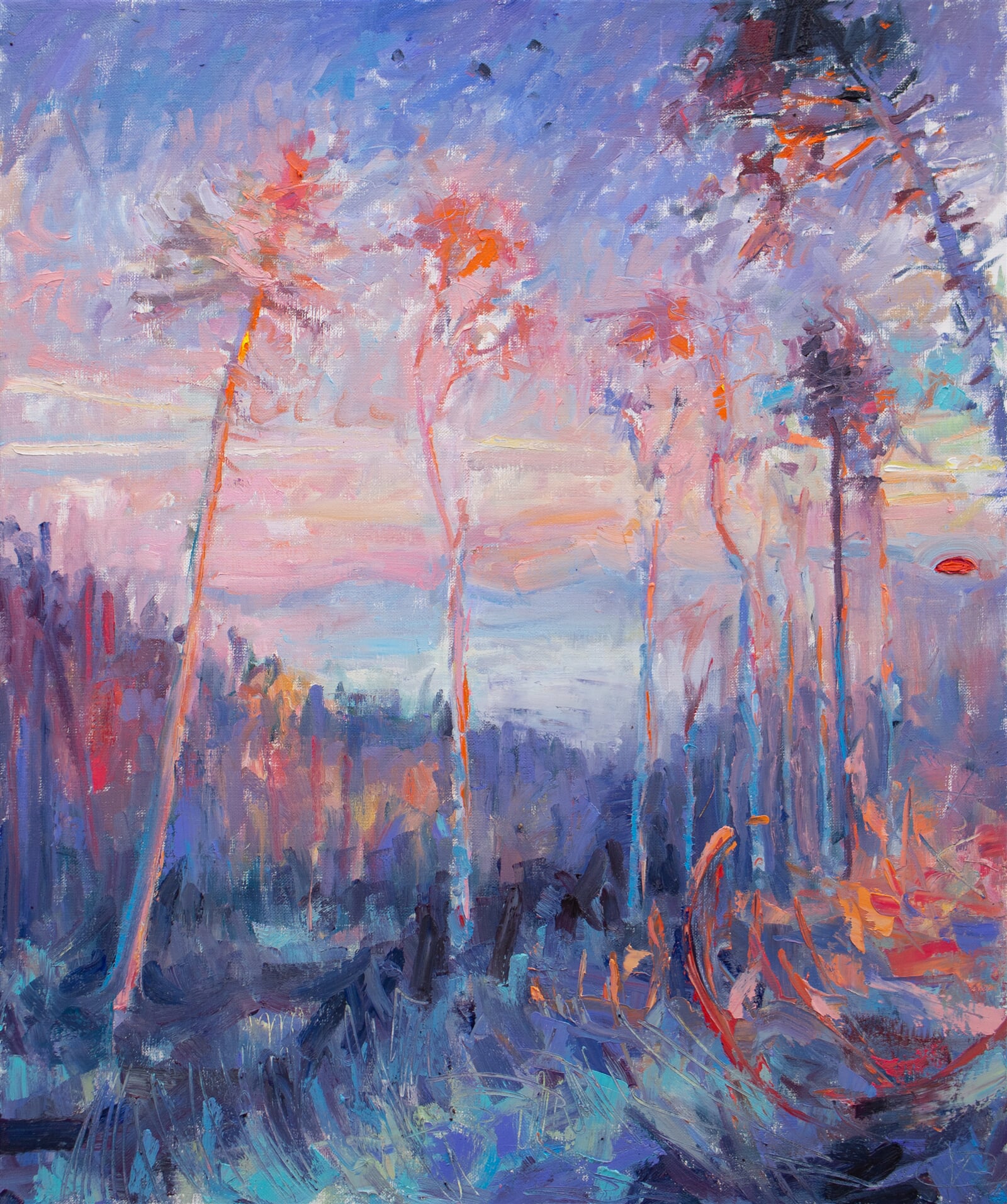 Adéla Topolová: Rudé vykouknutí, 60 × 50 cm