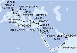 MSC Opera - Arabské emiráty, Omán, Jordánsko, Egypt, Izrael, ... (z Abú Dhabí)
