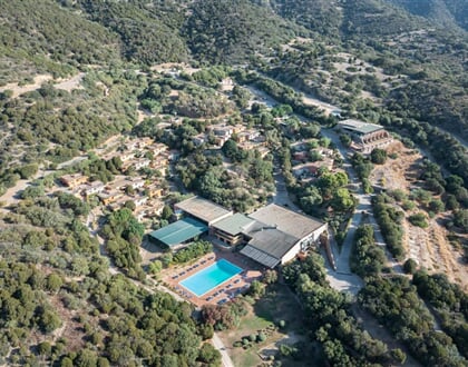 Letecký pohled na rezidenci, Teulada, Sardinie