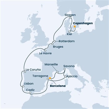 Trasa plavby CFI-BCN17018