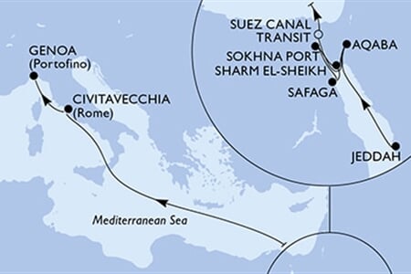 MSC Orchestra - Saúdská Arábie, Jordánsko, Egypt, Itálie (Jeddah)
