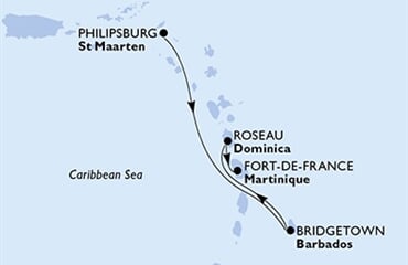 MSC Seaside - Nizozemské Antily, Barbados, Dominika, Martinik (Philipsburg)