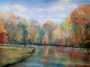 Podzim u Turyňského rybníka (Záplavy u Kladna)