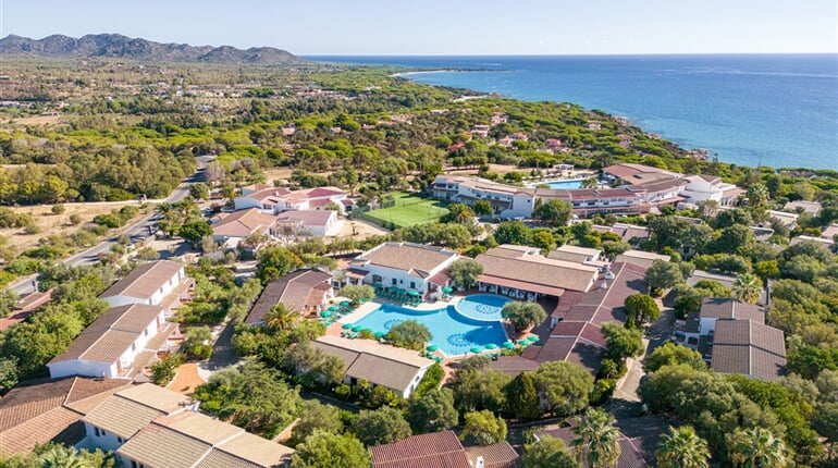 Letecký pohled, Orosei, Sardinie
