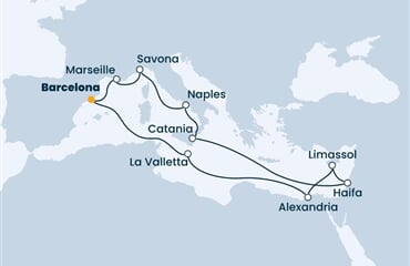 Costa Pacifica - Španělsko, Francie, Itálie, Izrael, Kypr, ... (z Barcelony)