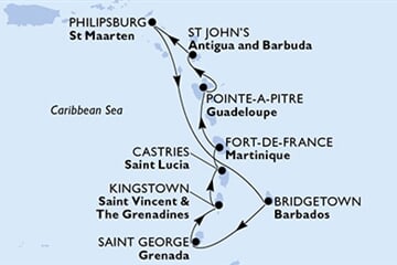 MSC Seaside - Barbados, Grenada, Sv.Vincenc a Grenadiny, Sv.Lucie, Martinik, ... (Bridgetown)