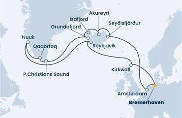 Costa Favolosa - Německo, Nizozemí, Island, Grónsko (Bremerhaven)