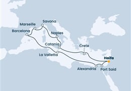 Costa Pacifica - Izrael, Egypt, Malta, Španělsko, Francie, ... (Haifa)