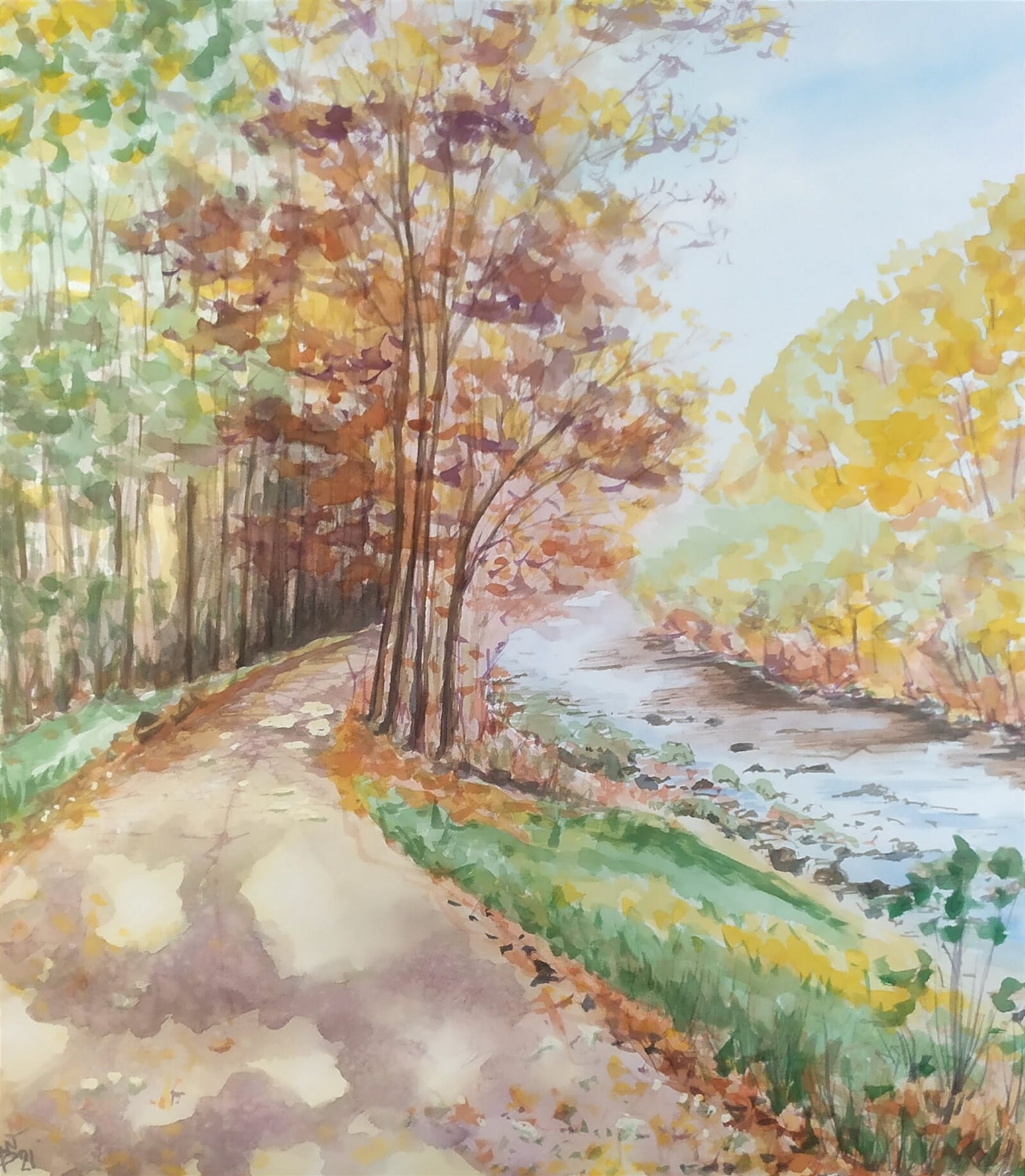 Blažena Niemcová : Podzim u Hluchové, 60 × 55 cm