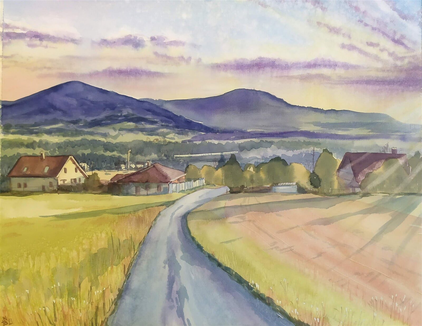 Blažena Niemcová : Bystřice, pod Prašivou, 40 × 50 cm