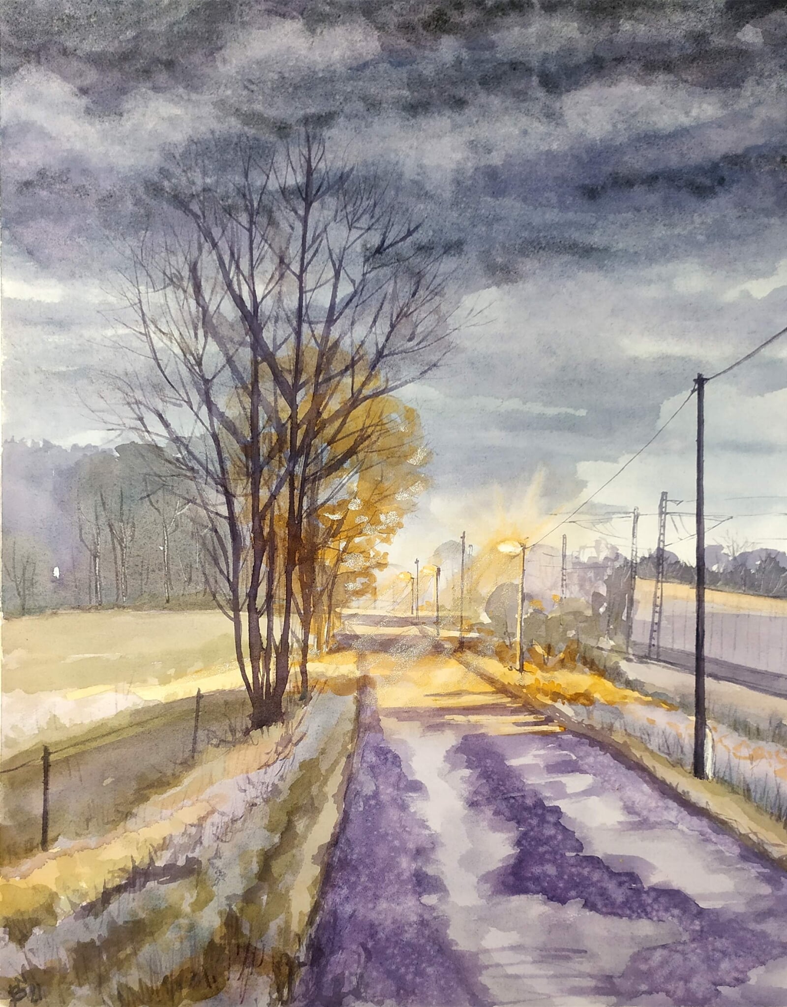 Blažena Niemcová : Večer, 50 × 40 cm