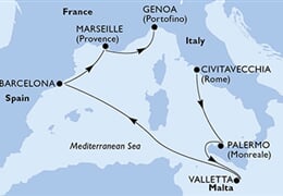 MSC Grandiosa - Itálie, Malta, Španělsko, Francie (z Civitavecchie)