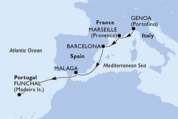 MSC Grandiosa - Itálie, Francie, Španělsko, Portugalsko (z Janova)