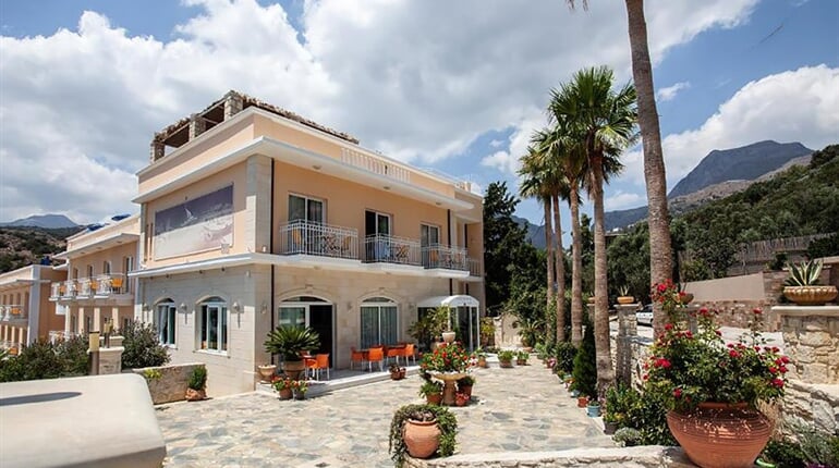 Hotel Porto Plakias Spa: fotografie vybavení exteriérů a interiérů ubytování.