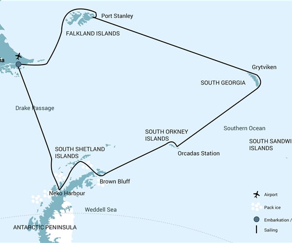 Falkland Islands – South Georgia – Antarctica (m/v Ortelius)