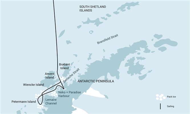 Trasa plavby Oceanwide Expedition OW-OTL27-25