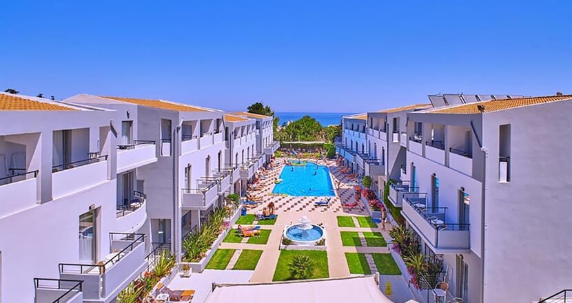 Aparthotel Sunrise Village: fotografie vybavení exteriérů a interiérů ubytování.