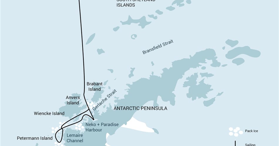 Trasa plavby Oceanwide Expedition OW-HDS23-24