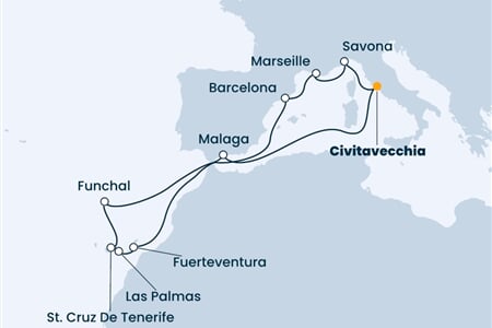 Costa Fortuna - Itálie, Španělsko, Portugalsko, Francie (z Civitavecchie)