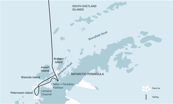 Trasa plavby Oceanwide Expedition OW-HDS24-24