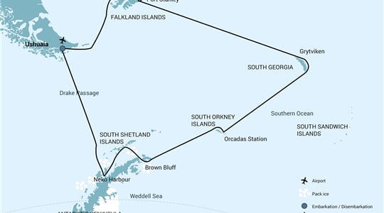 Falkland Islands - South Georgia - Antarctica (m/v Hondius)