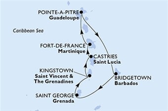 MSC Seaside - Martinik, Guadeloupe, Barbados, Grenada, Sv.Vincenc a Grenadiny, ... (Fort-de-France)