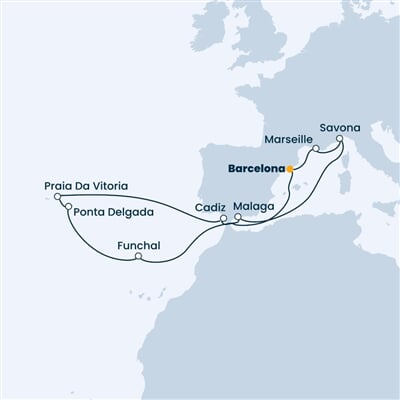 Trasa plavby CFS-BCN14A10