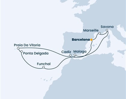 Trasa plavby CFS-BCN14A10