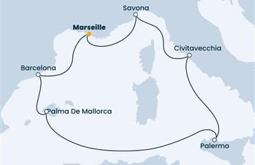 Costa Toscana - Francie, Španělsko, Itálie (z Marseille)