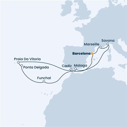 Trasa plavby CFS-BCN14A10
