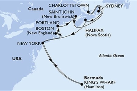 MSC Meraviglia - USA, Bermudy, Kanada (z New Yorku)