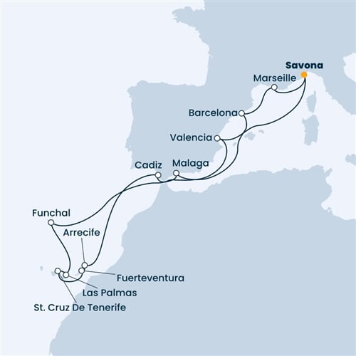 Trasa plavby CFI-SVN16A07