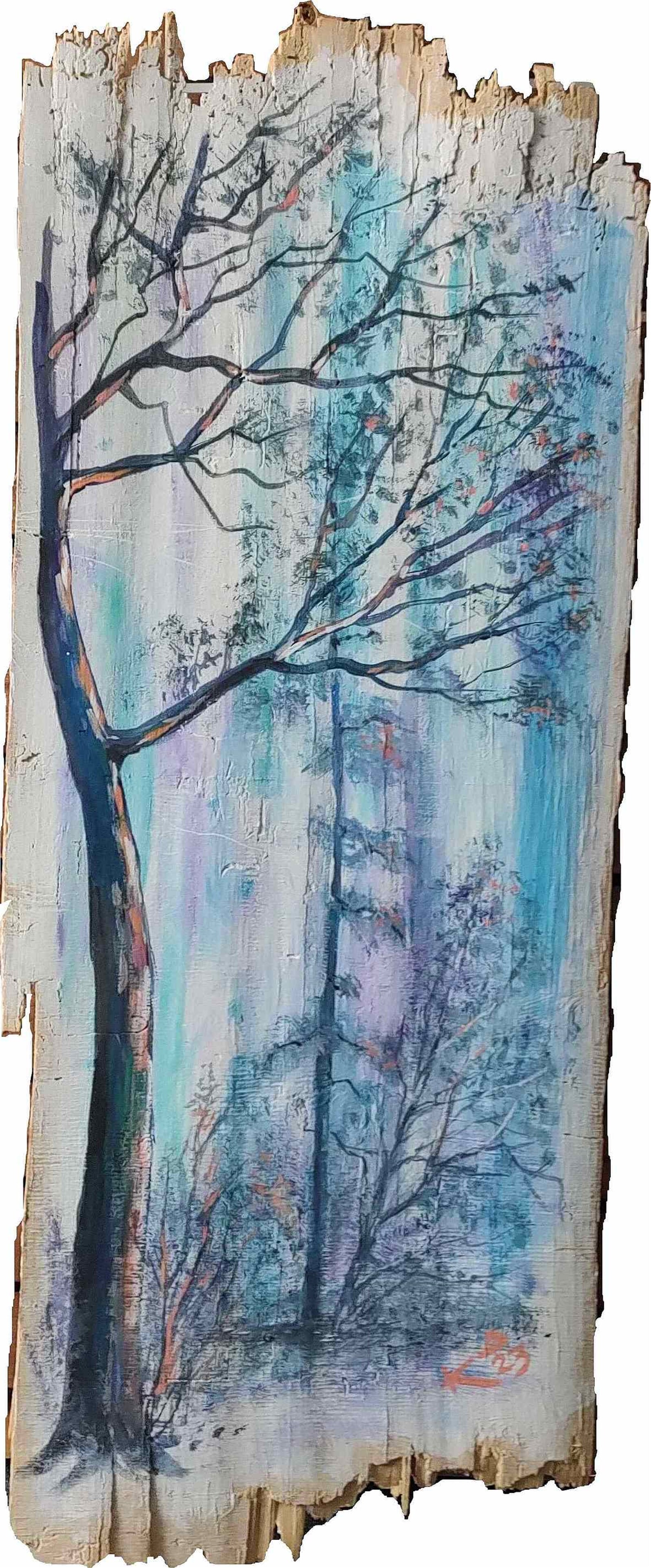 Josef Kubát: Svítání v mlze, 60 × 25 cm