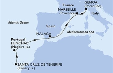 MSC Poesia - Španělsko, Portugalsko, Francie, Itálie (Santa Cruz de Tenerife)