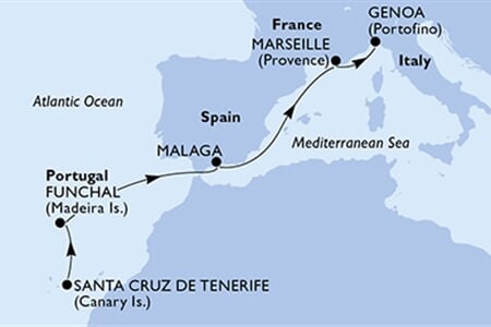 MSC Poesia - Španělsko, Portugalsko, Francie, Itálie (Santa Cruz de Tenerife)