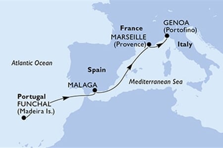 MSC Poesia - Portugalsko, Španělsko, Francie, Itálie (Funchal)