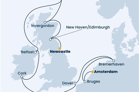 Costa Favolosa - Velká Británie, Irsko, Německo, Belgie, Nizozemí (Newcastle upon Tyne)