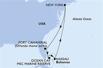 MSC Meraviglia - USA, Brazílie, Bahamy (z New Yorku)