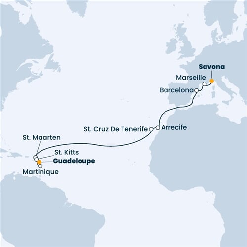 Trasa plavby CFO-SVN16027