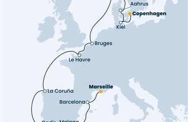 Costa Diadema - Francie, Španělsko, Belgie, Norsko, Dánsko, ... (z Marseille)