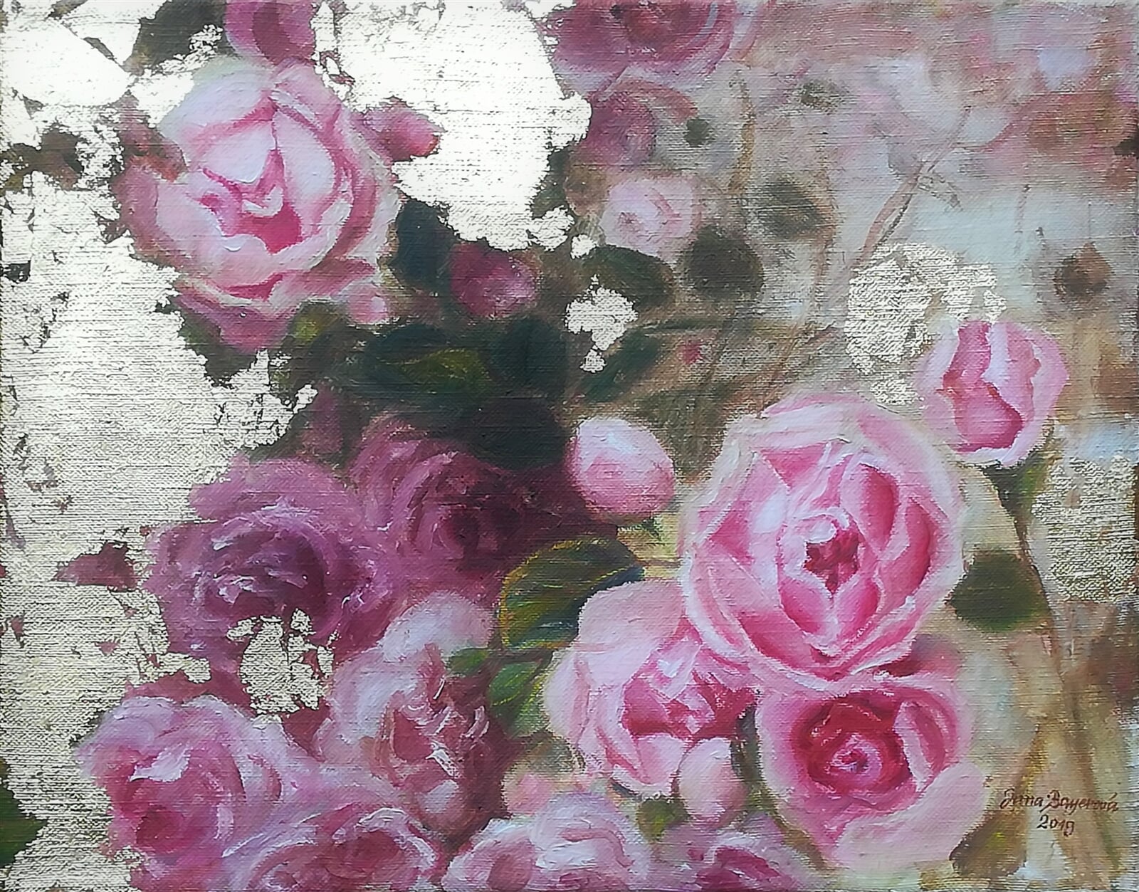Jana Bayerová: Růže, 35 × 45 cm