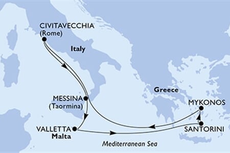 MSC Divina - Itálie, Malta, Řecko (z Civitavecchie)