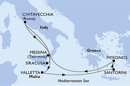 MSC Divina - Itálie, Malta, Řecko (Messina)