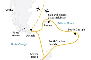 Epic Antarctica: Crossing the Circle via Falklands and South Georgia (Ultramarine)