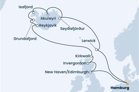 Costa Favolosa - Německo, Velká Británie, Island (Hamburk)