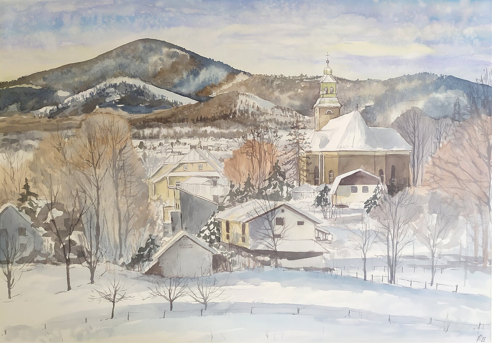 Blažena Niemcová : Bystřice, 50 × 70 cm