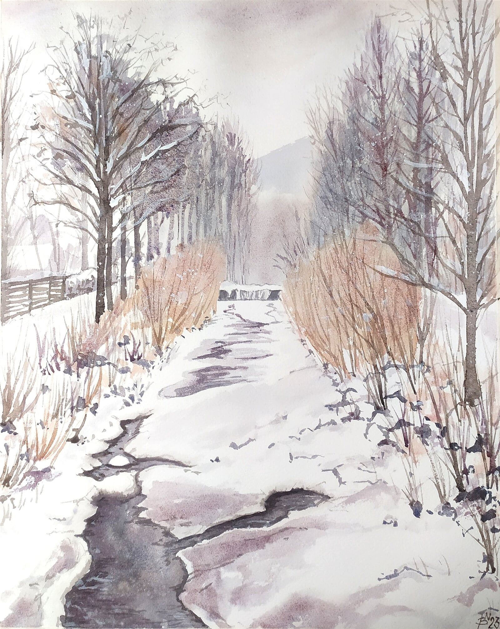 Blažena Niemcová : Zamrzlá Hluchová, 50 × 40 cm