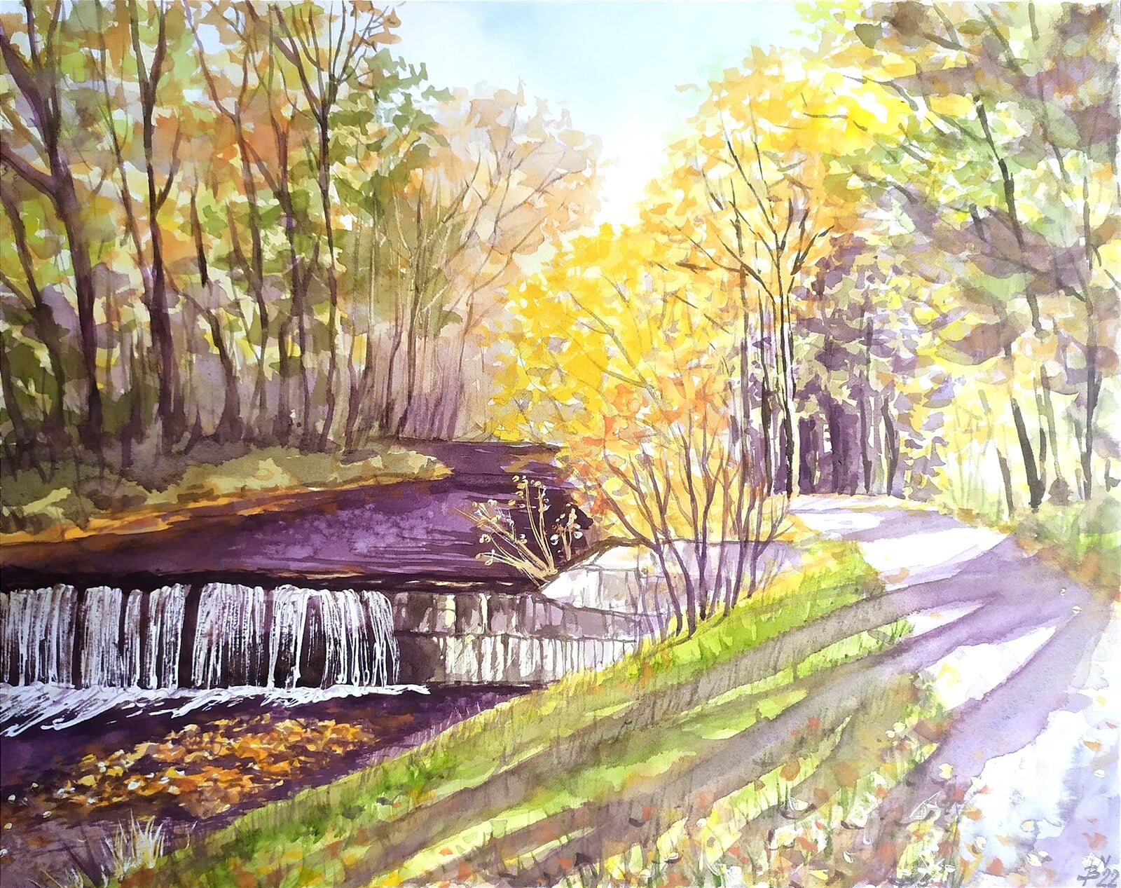 Blažena Niemcová : U Hluchové, podzim, 40 × 50 cm