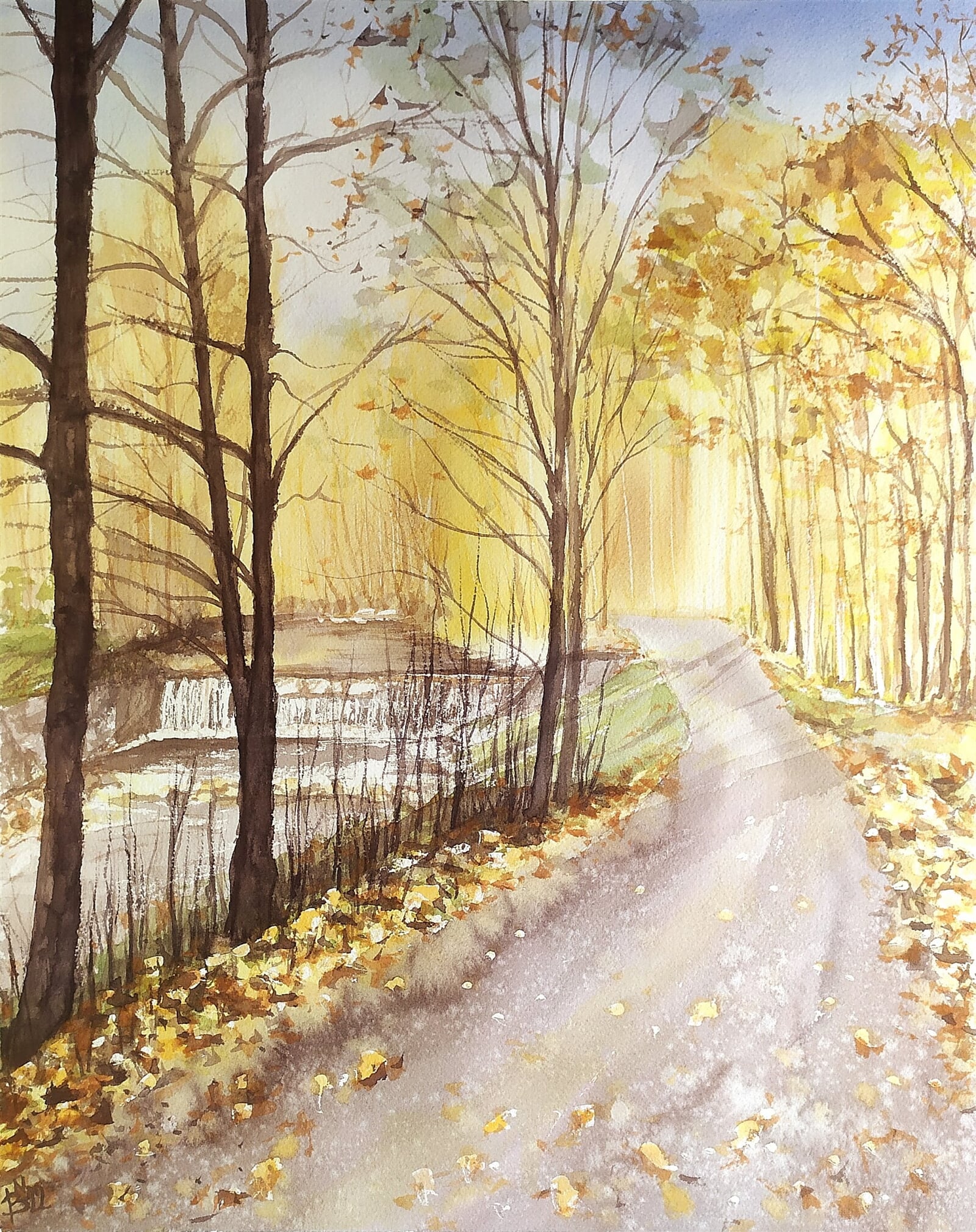 Blažena Niemcová : Podzim u Hluchové, 50 × 40 cm